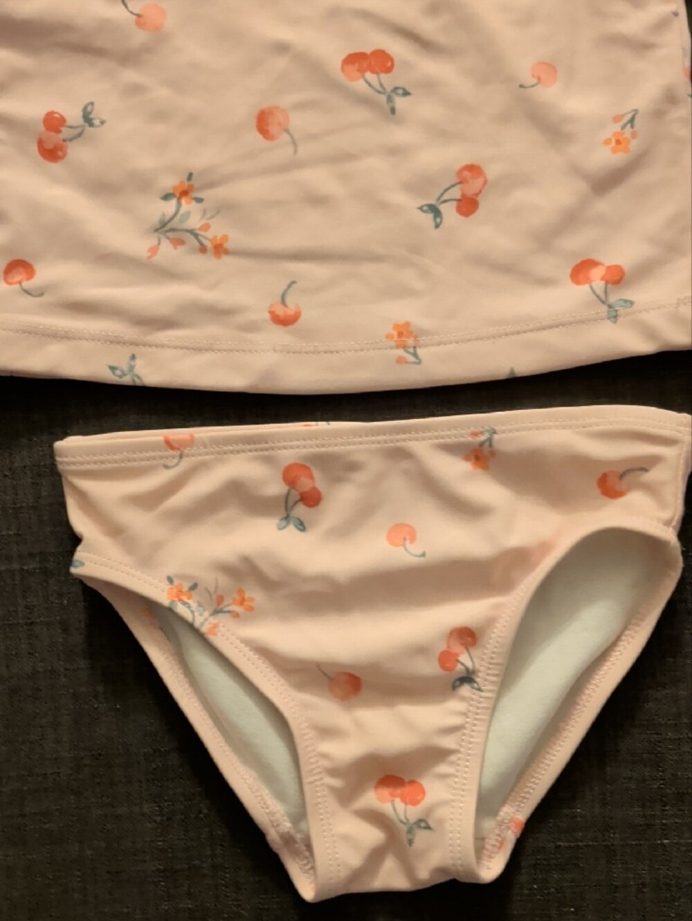 🍒 Pink Cherry Rashguard Two-Piece Swim Set - Picture 3 of 3